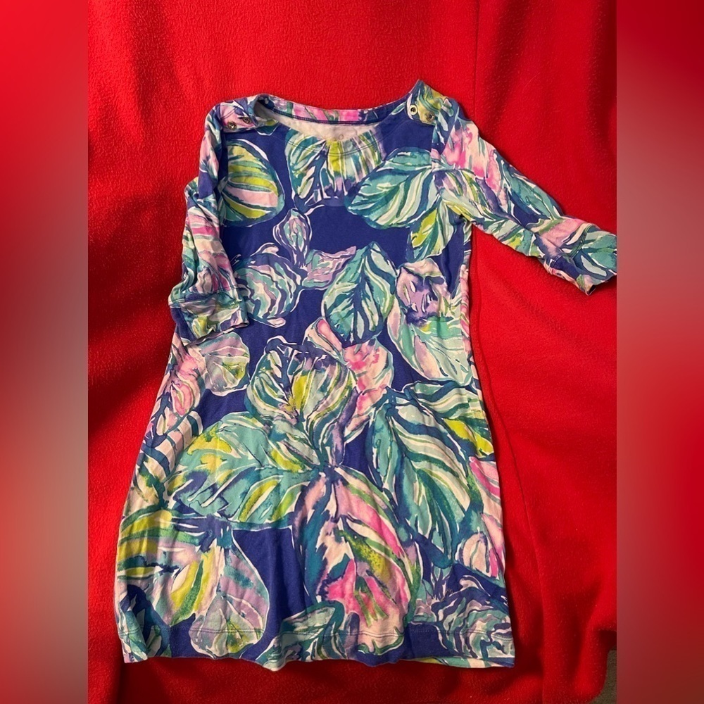 Lily Pulitzer Dress Spandex & Rayon L (8-10) Green, Blue, & Pink